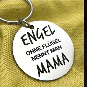 Engraved Silver Keychain for Mom